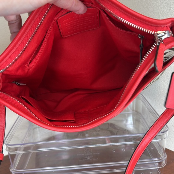 Coach Crossbody Purse, Brown and Red - Picture 10 of 16